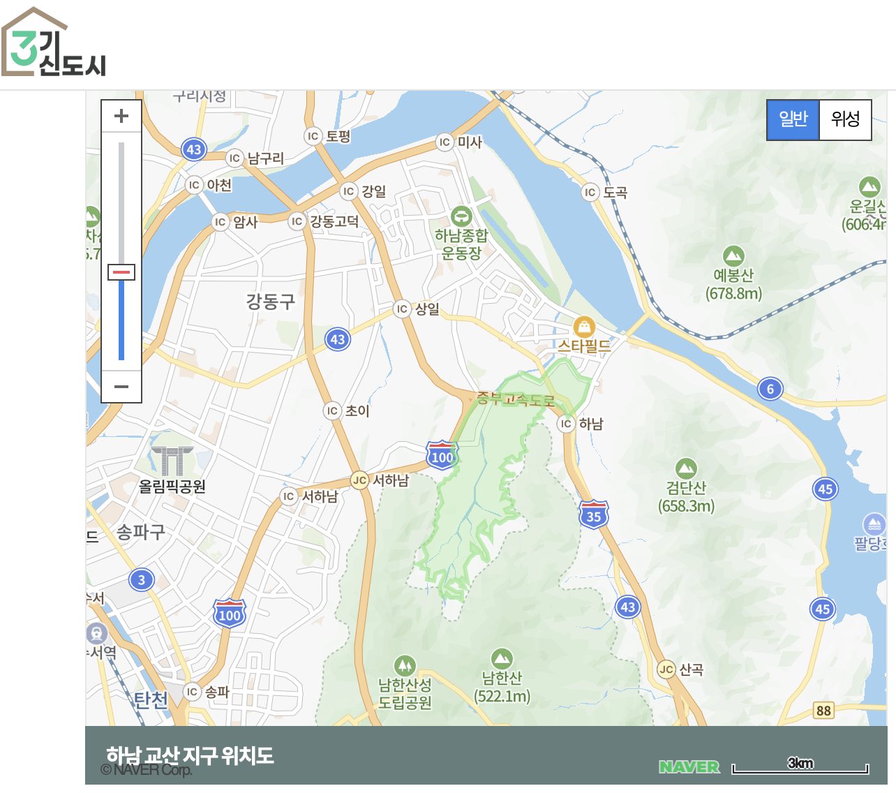 하남 교산 3기 신도시 위치도